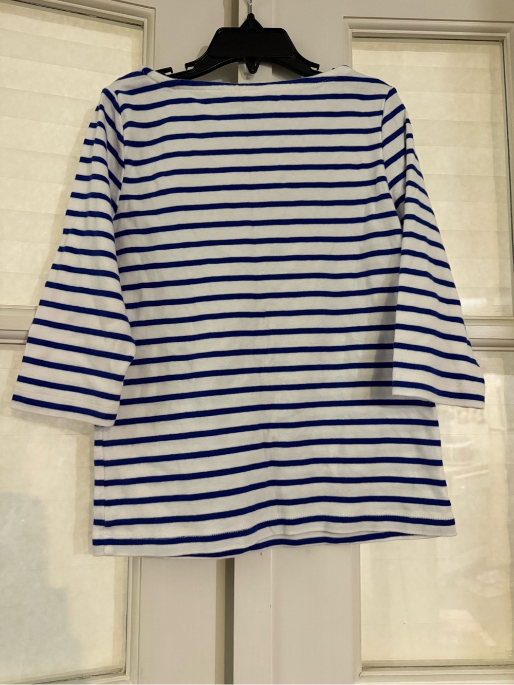Gymboree Navy and White Striped Long Sleeve Top with Pink Anchor - Picture 3 of 3